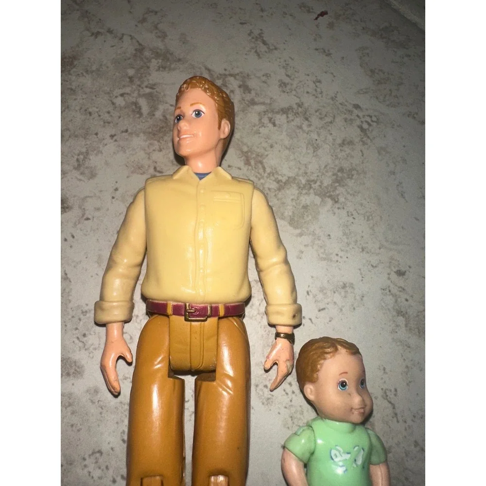 Fisher Price Loving Family Dad and Baby Boy Brother Dollhouse Figures Vintage‎